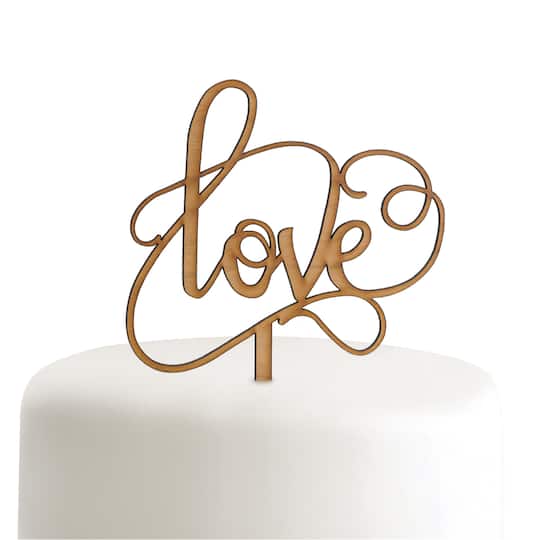 Hortense B. Hewitt Co. Woodgrain Love Cake Pick